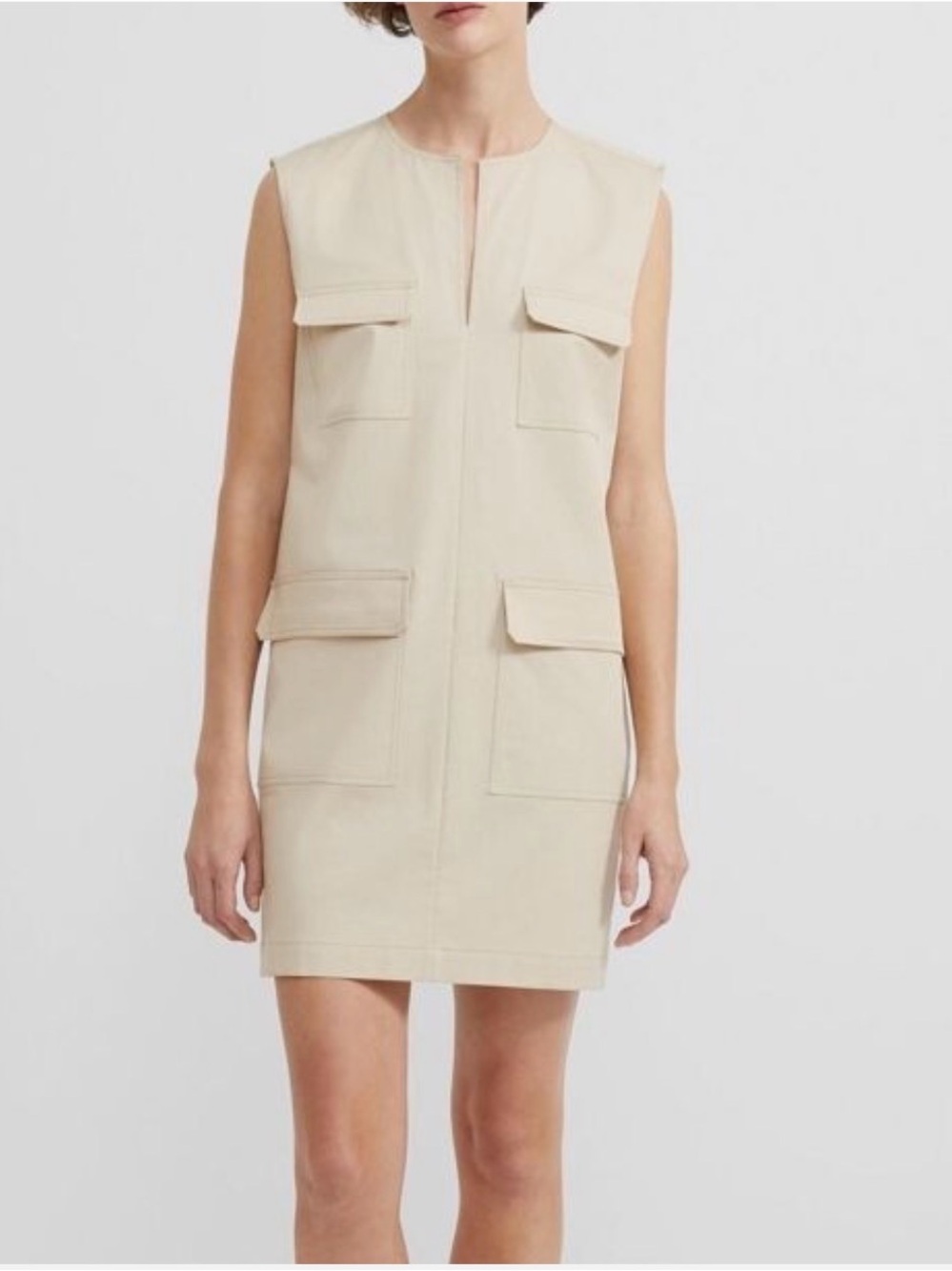 Theory Ecru Chino Dress